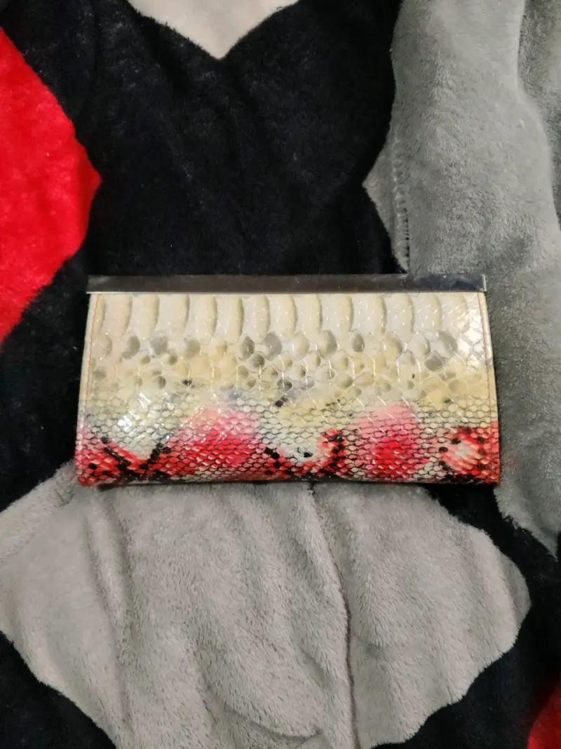 Cartera de mano con estampado pitón - 1