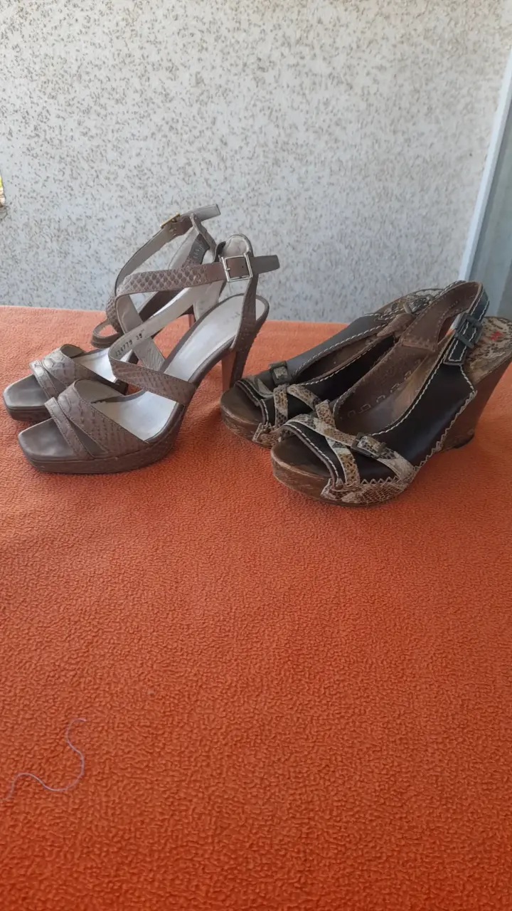 Sandalias Pollini de taco alto marrones - 2
