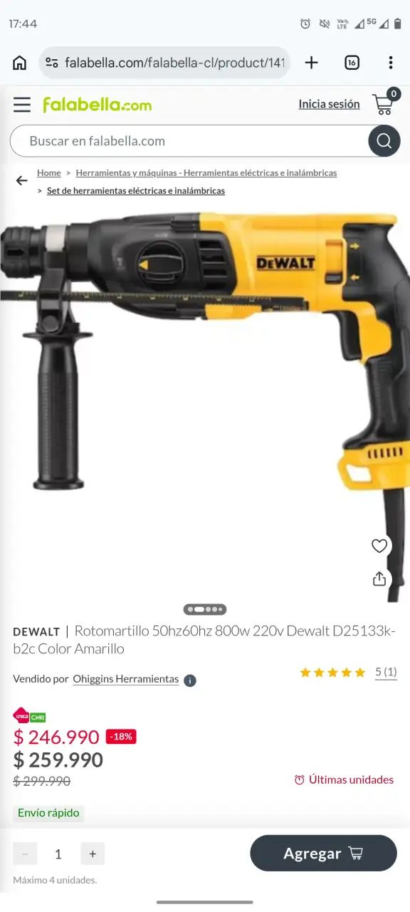 Taladro rotativo DeWalt amarillo - 4