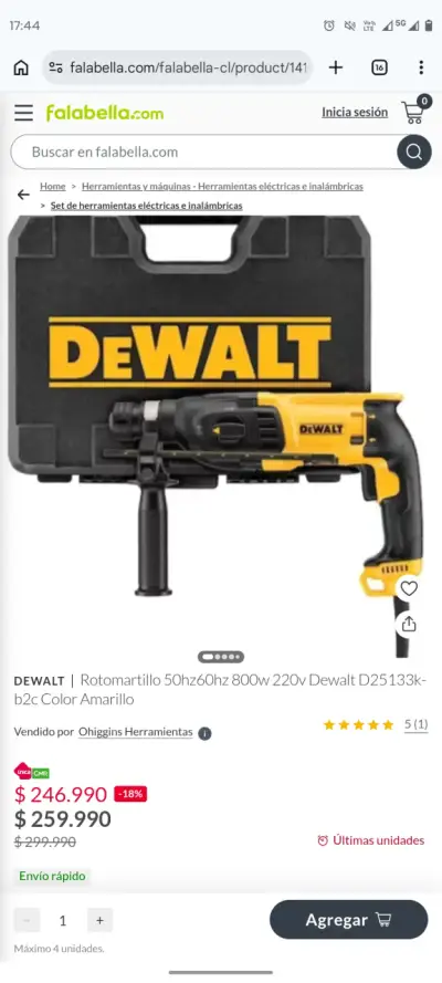 Taladro rotativo DeWalt amarillo - miniatura 5