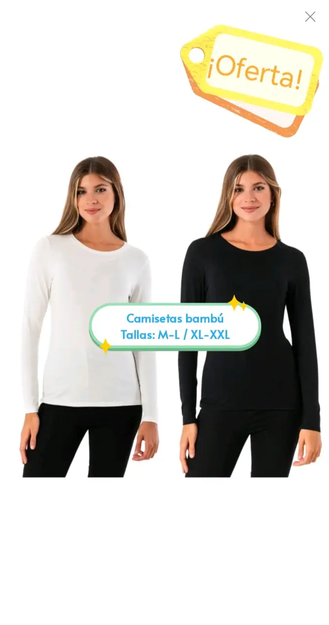 Camisetas bambú manga larga