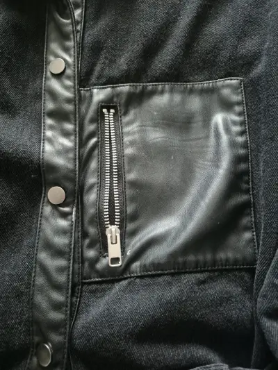 Chaqueta negra de mezclilla ZARA - miniatura 3