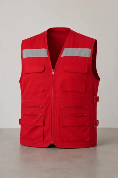 Chaleco Geologo rojo con bolsillos - miniatura 2