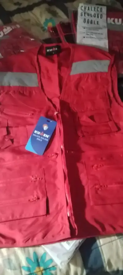 Chaleco Geologo rojo con bolsillos - miniatura 3