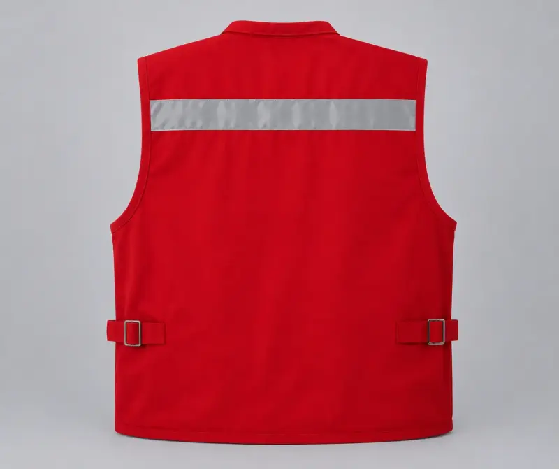 Chaleco Geologo rojo con bolsillos - 5