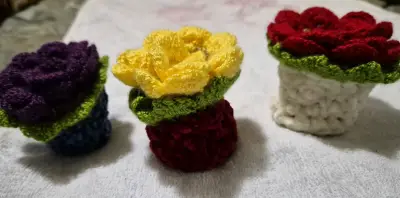Posavasos de crochet coloridos - miniatura 2