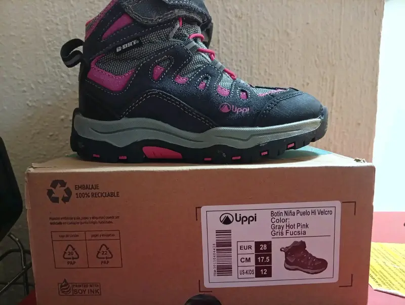 Botín niña velcro gris y fucsia Lippi - 1