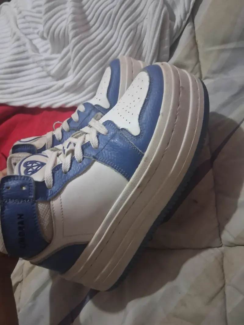 Zapatillas plataforma blanco y azul - 2
