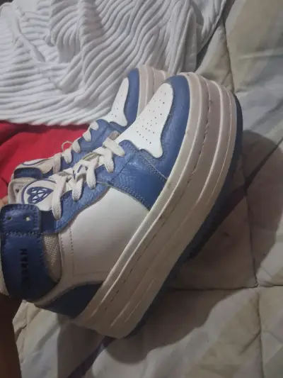 Zapatillas plataforma blanco y azul - miniatura 2
