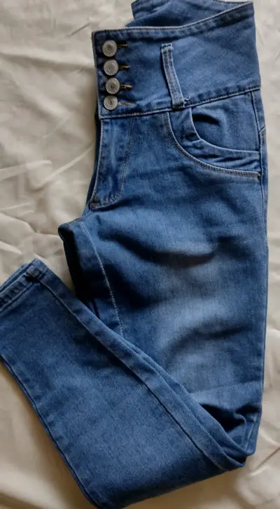 Jeans ajustados azul medio - miniatura 1