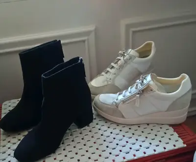 Zapatos de cuero elegante, negros - miniatura 1