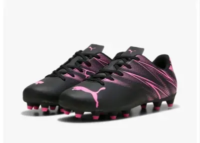 Botines de fútbol negros y rosados - miniatura 1