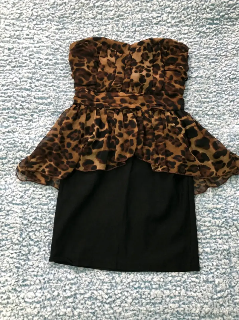 Vestido corto estampado leopardo - 1