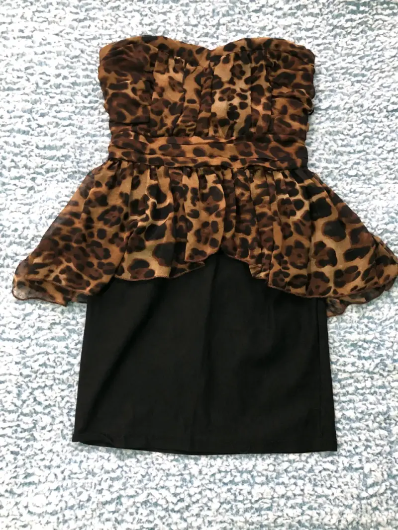 Vestido corto estampado leopardo - 2