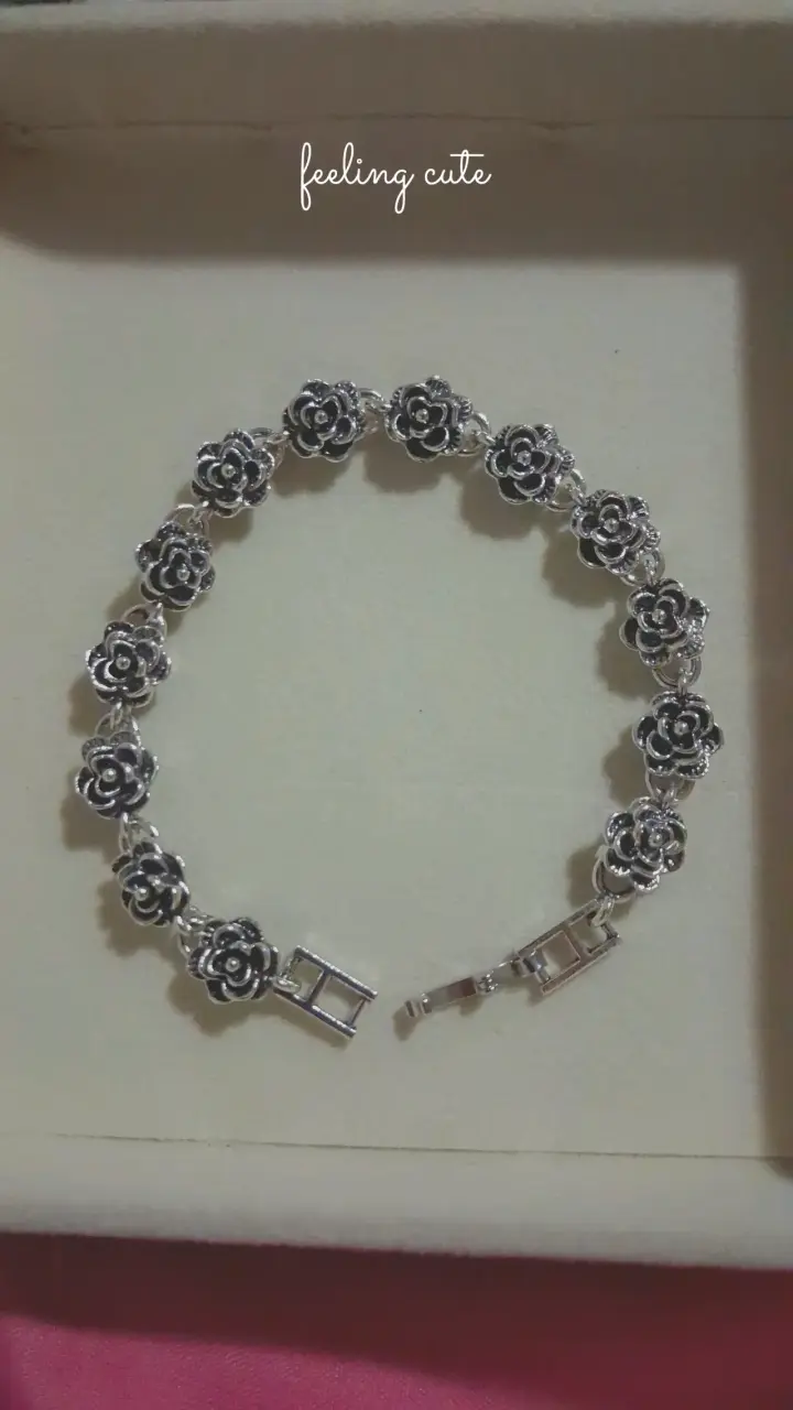 Pulsera plateada de flores acero 316L - 3