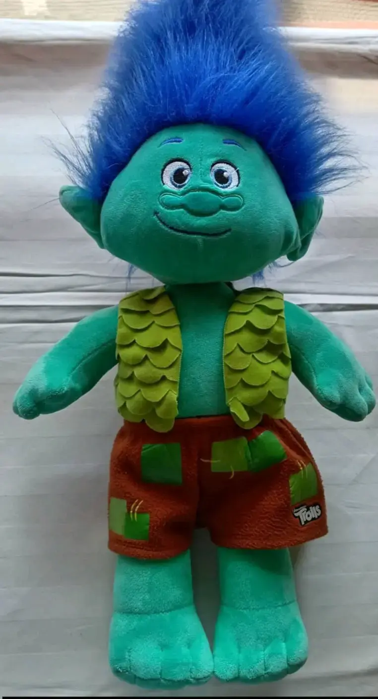 Peluche Trolls verde con pelo azul