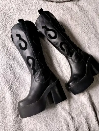 Botas largas 100%cuero y plataforma - miniatura 3