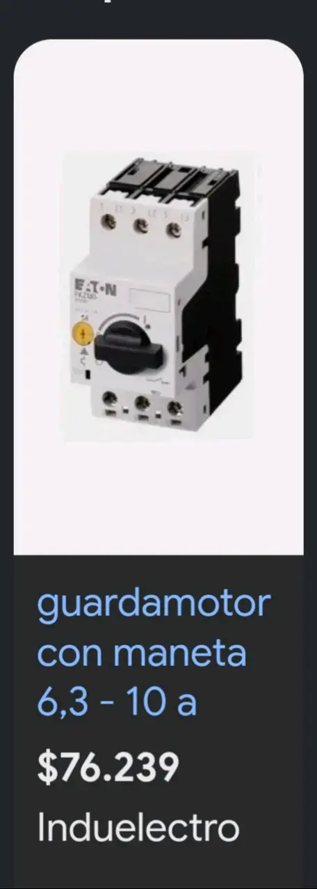 Guardamotor Eaton PKZMO-6,3 - 2