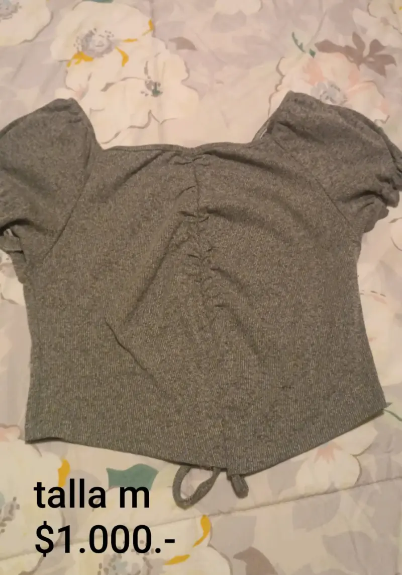 Polera gris manga corta