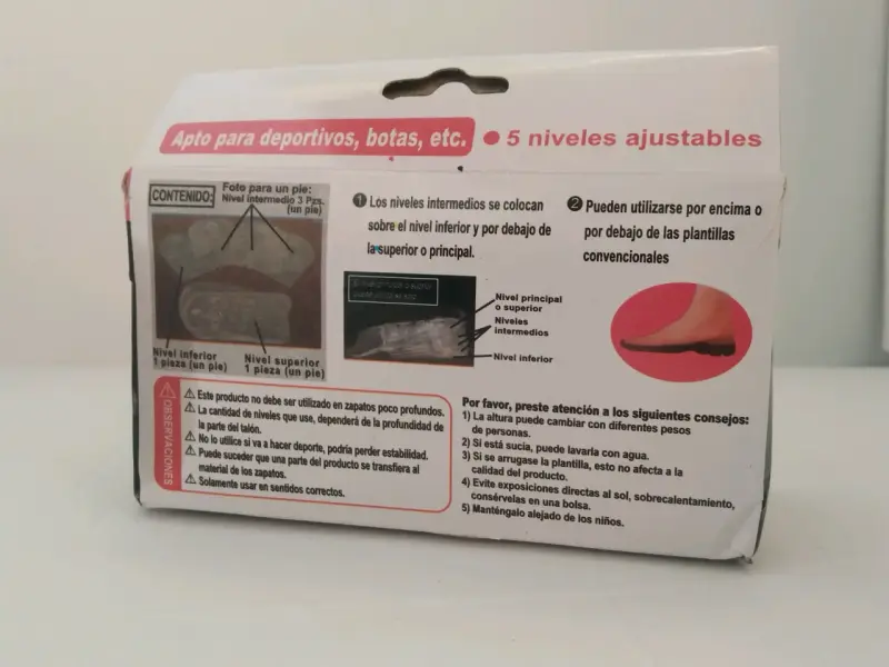 Plantilla Aumenta Estatura Discreta De Silicona - 6