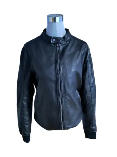 Chaqueta de cuero sintético negramarca Zara - miniatura 1