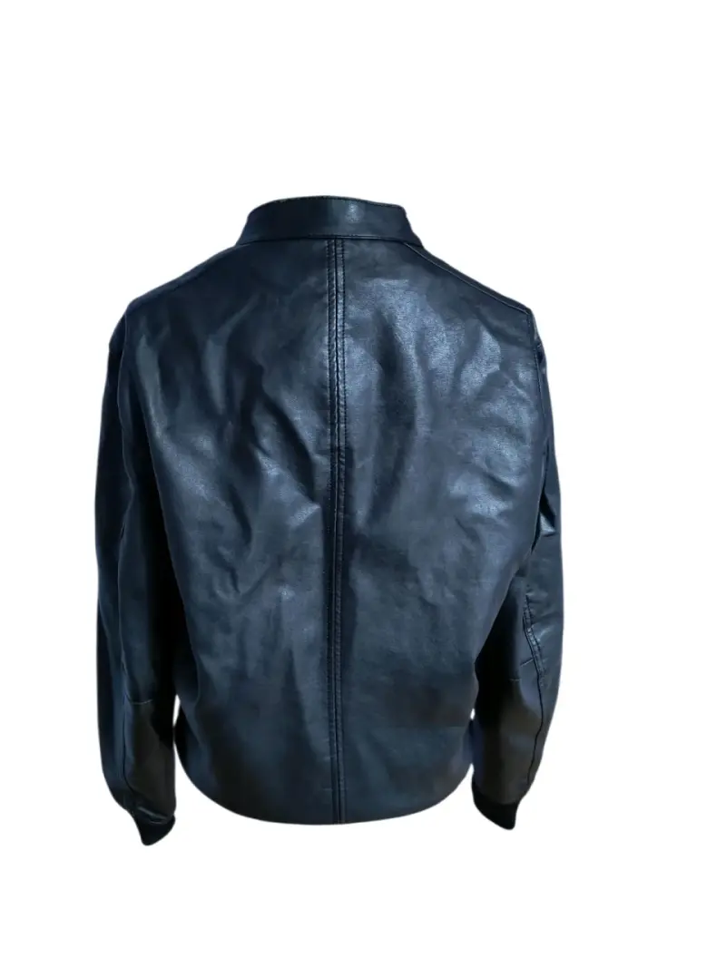 Chaqueta de cuero sintético negramarca Zara - 3