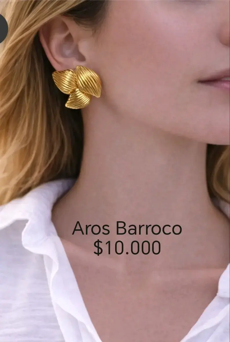 Aros flor dorados grandes - 2