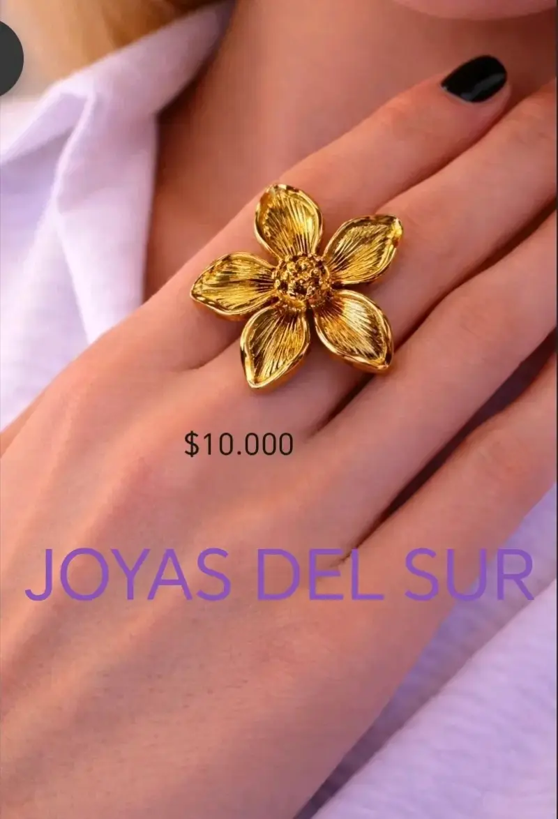 Aros flor dorados grandes - 3