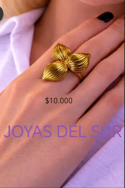 Aros flor dorados grandes - miniatura 4