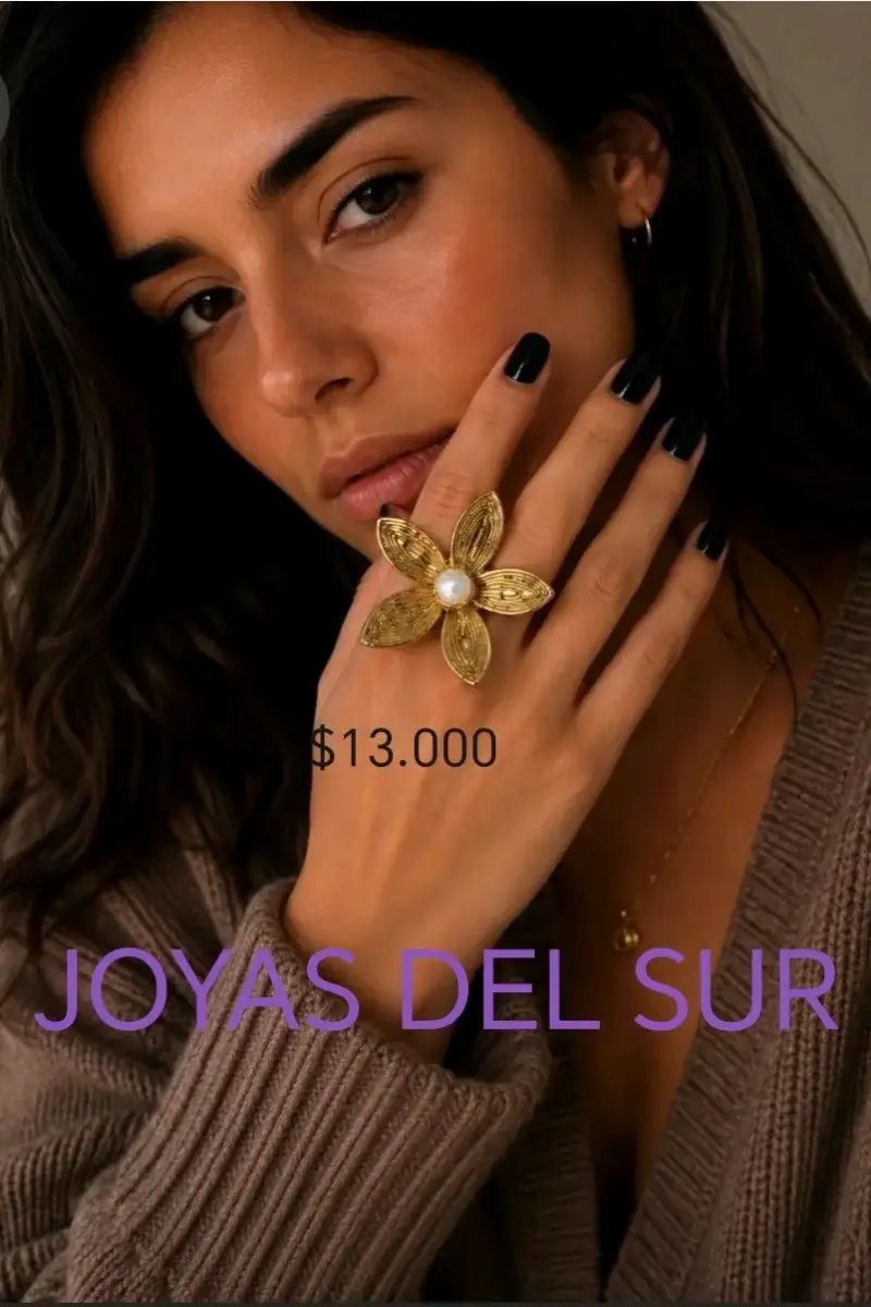 Aros flor dorados grandes - 5