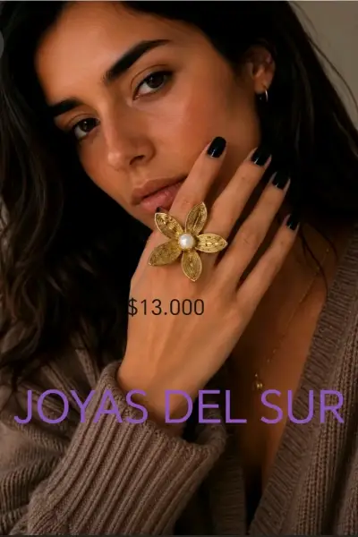 Aros flor dorados grandes - miniatura 5