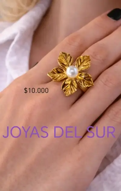 Aros flor dorados grandes - miniatura 6