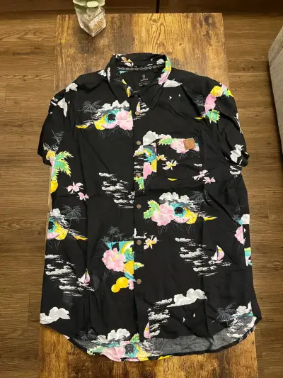 Camisa hawaiana negra - miniatura 1