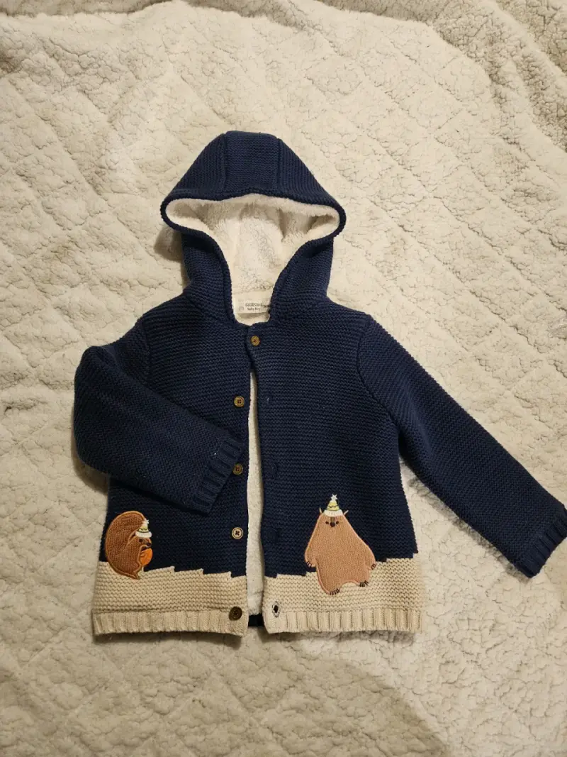 Chaqueta capucha azul infantil - 1