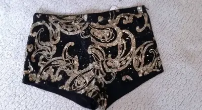 Shorts brillantes negro y dorado - miniatura 1