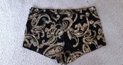 Shorts brillantes negro y dorado - miniatura 2