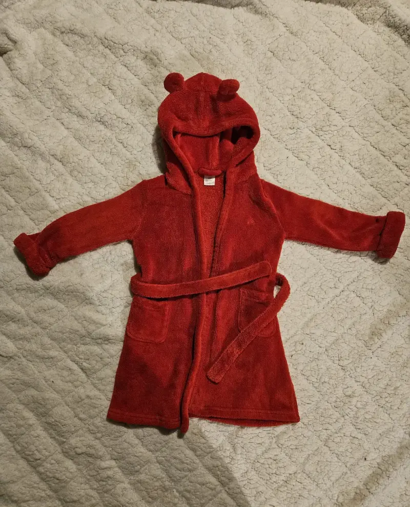 Bata de baño roja para niño - 1