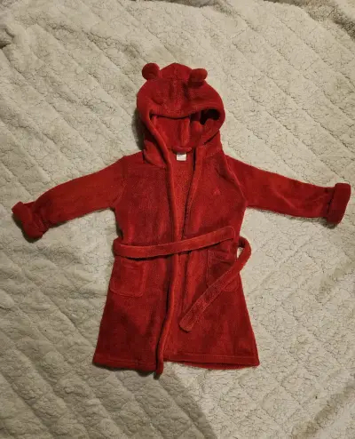 Bata de baño roja para niño - miniatura 1