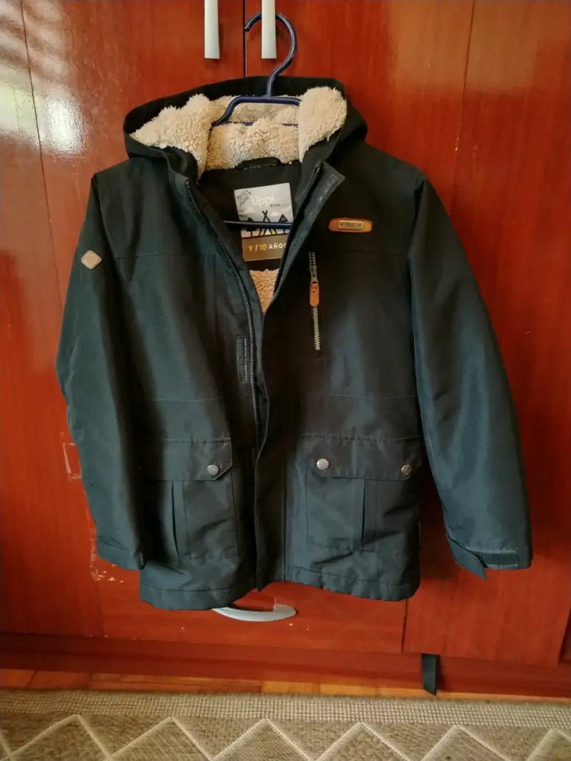 Parka negra infantil con forro lippi - 1