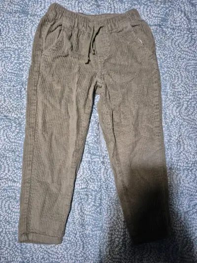 Pantalones de pana beige - miniatura 1