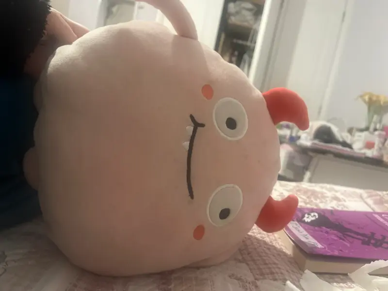 Peluche rosado con cuernos miniso