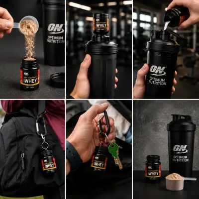 Mini botella porta scoop de proteína - miniatura 3