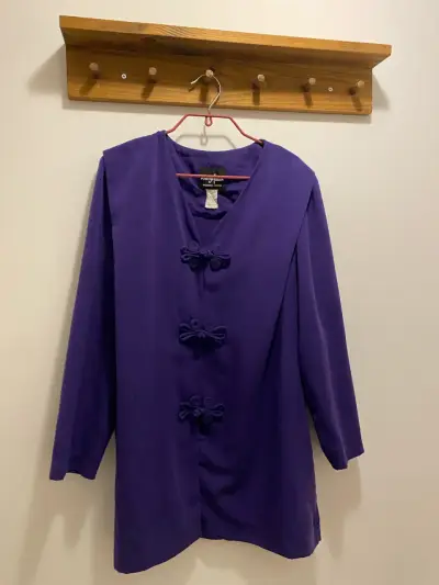 Tapado morado con botones de nudo chinos - miniatura 1