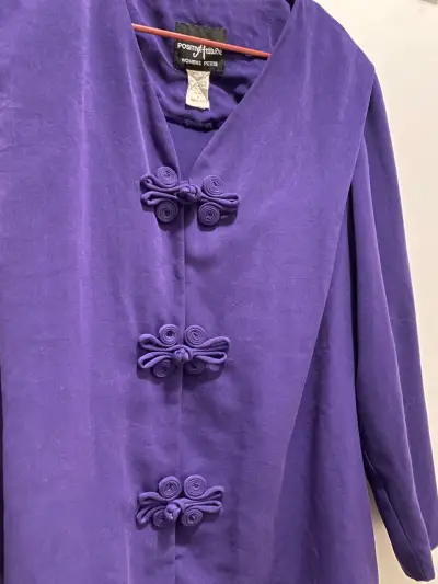 Tapado morado con botones de nudo chinos - miniatura 2