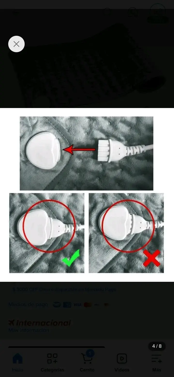 Almohadilla térmica eléctrica gris - 3