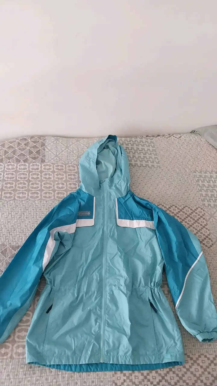 Chaqueta Columbia celeste con capucha - 1