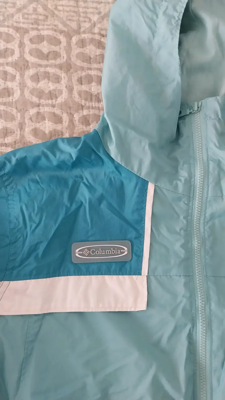 Chaqueta Columbia celeste con capucha - 2