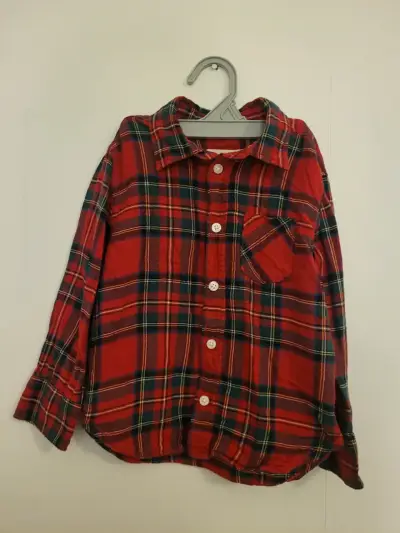 Camisa a cuadros roja infantil - miniatura 1