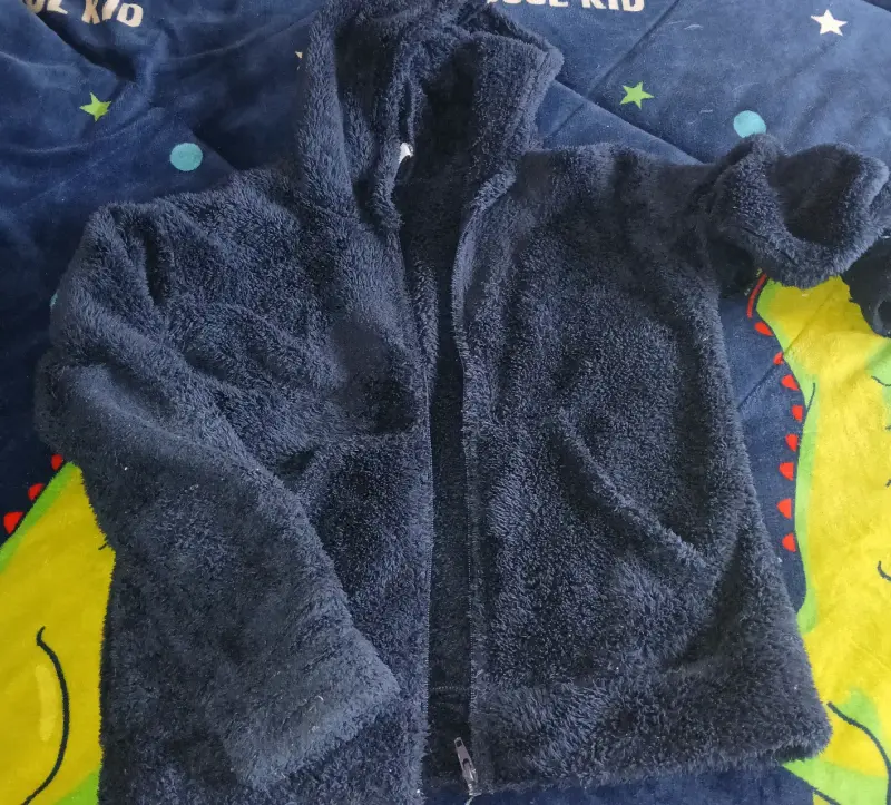 Chaqueta peluda escolar azul - 2