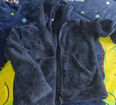 Chaqueta peluda escolar azul - miniatura 2